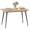 HOMCOM Išskleidžiamas valgomojo stalas 120/160 x 75 cm Virtuvės stalas 6-8 asmenims, modernus valgomojo stalas su plieninėmis kojomis, natūralios spalvos