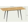 HOMCOM išskleidžiamas valgomojo stalas 120/160 x 75 cm, virtuvinis stalas 6-8 asmenims, modernus valgomojo stalas su plieninėmis kojomis, natūrali spalva