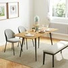 HOMCOM išskleidžiamas valgomojo stalas 120/160 x 75 cm, virtuvinis stalas 6-8 asmenims, modernus valgomojo stalas su plieninėmis kojomis, natūrali spalva