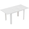 Išskleidžiamas valgomojo stalas HOMCOM, 120–160 x 70 cm, reguliuojamas virtuvės stalas 4–6 asmenims, MDF, blizgi balta spalva