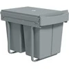 HOMCOM Ištraukiama šiukšliadėžė, 2 x 20 L, su nuimamais konteineriais, plastikas, metalas, pilka