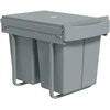 HOMCOM ištraukiama šiukšliadėžė, 2 x 20 l, išimami konteineriai, plastikas, metalas, pilka