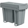 HOMCOM Ištraukiama virtuvės šiukšliadėžė su 2 išimamais konteineriais, rankena, 30 litrų (20 L+10 L), metalinė, pilka