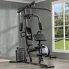 HOMCOM Jėgos stotis Fitneso stotelė su pritraukiamaisiais diržais ir "Butterfly" strypu Daugiafunkcinė jėgos stotelė su 45 kg svarmenimis Daugiafunkcinių stočių rinkinys Jėgos treniruotės Plieno imitacijos oda Juoda 180 x 108 x 200 cm