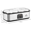 HOMCOM jogurto gaminimo aparatas, 25 W, LCD ekranas, 8 stikliniai indeliai su dangteliais, 180 ml, reguliuojama temperatūra, PC ir PP plastikas