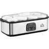 HOMCOM jogurto gaminimo aparatas, 25 W, LCD ekranas, 8 stikliniai indeliai su dangteliais, 180 ml, reguliuojama temperatūra, PC ir PP plastikas
