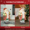 HOMCOM Kalėdų dekoracijų figūrėlė, Kalėdų senelis su eglute ir dovana, 50 cm Kalėdų figūrėlė su LED lemputėmis, dekoratyvinė figūrėlė Kalėdoms, skirta naudoti patalpose ir lauke