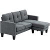 HOMCOM kampinė sofa-lova su keičiama chaise longue dalimi, L formos kampinis minkštasuolis su spyruoklių pagrindu, didelio tankio putplasčiu, lino audinio išvaizda svetainei, miegamajam, tamsiai pilka
