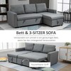 Kampinė sofa su miegamąja funkcija - Šviesiai pilka 211,5 x 146 x 85 cm