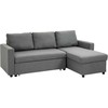 Kampinė sofa su miegamąja funkcija - Šviesiai pilka 211,5 x 146 x 85 cm
