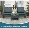 HOMCOM Kampinė sofa su miegamąja funkcija Sofa su kojūgaliais, 3 pagalvėlės, kampinė sofa L formos sofa svetainei, miegamajam 196 x 140 x 88 cm Pilka