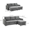 Kampinė sofa su miegamąja funkcija - Šviesiai pilka 211,5 x 146 x 85 cm