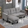 HOMCOM kampinė sofa, L-formos sofa su perstatomu šezlongu, 186 x 130 x 84 cm, ruda