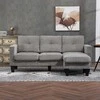 HOMCOM kampinė sofa, L-formos sofa su perstatomu šezlongu, 186 x 130 x 84 cm, ruda