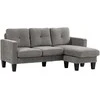 HOMCOM kampinis sofa, kampinė sofa su atidaroma kušetė, L formos sofa, lininio audinio apmušalas, 186 x 130 x 84 cm, rudas