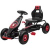 HOMCOM Kartingas, vaikiška transporto priemonė su reguliuojama sėdyne, pedalinė transporto priemonė su guminėmis padangomis, pedalais ir rankiniu stabdžiu, skirta 5-12 metų vaikams, lauko, raudona+juoda