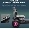HOMCOM Kartingas, vaikiška transporto priemonė su reguliuojama sėdyne, pedalinė transporto priemonė su guminėmis padangomis, pedalais ir rankiniu stabdžiu, keturratis 5-12 metų vaikams, lauko, rožinės spalvos