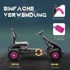 HOMCOM vaikiškas kartingas, reguliuojama sėdynė, guminės padangos, pedalai ir rankinis stabdis, pedalinis automobilis 5–12 metų vaikams, lauko, rožinė