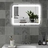 Homcom kleankin vonios veidrodis, 50 x 70 cm LED vonios veidrodis su 3 šviesos spalvomis, sieninis veidrodis su jutikliniu jungikliu, atminties funkcija, apšviečiamas veidrodis su apsauga nuo rasojimo, IP44