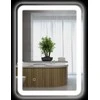 Homcom "Kleankin" vonios kambario veidrodis, 50 x 70 cm LED vonios kambario veidrodis su 3 šviesos spalvomis, sieninis veidrodis su jutikliniu jungikliu, atminties funkcija, apšviestas veidrodis su apsauga nuo rūko, IP44