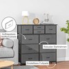 HOMCOM Komoda, spintelė su 10 sulankstomų medžiaginių stalčių, modernaus stiliaus komoda svetainei, miegamajam, plienas, juoda