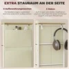 HOMCOM komoda su 8 šiuolaikinių stalčių, plieniniais strypais, mediniu paviršiumi, 4 laikymo kišenėmis, 2 kabliukais, smėlio spalvos