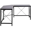 HOMCOM Kompiuterio stalas L formos kampinis stalas, kampinis stalas, MDF, juodas, 150x150x76cm