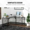 HOMCOM Kompiuterio stalas L formos kampinis stalas, kampinis stalas, MDF, juodas, 150x150x76cm