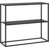 HOMCOM konsolinis staliukas su 2 lentynomis, prieškambario staliukas, plieno šoninis staliukas, su apsauga nuo apvirtimo, 90x30x75 cm
