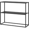 HOMCOM konsolinis staliukas su 2 lentynomis, prieškambario staliukas, plieno šoninis staliukas, su apsauga nuo apvirtimo, 90x30x75 cm