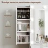 HOMCOM kosmetinis staliukas su veidrodžiu ir 12 LED lempučių, tuštybės stalas su 7 stalčiais, 6 paslėptomis daiktadėžėmis, medžio drožlių plokštė, balta