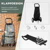 HOMCOM krovininė priekaba ir pirkinių vežimėlis 2 viename, dviračių priekaba su jungtimis, 24,3kg, 55 l, aliuminis + Oksfordo audinys, pilka ir sidabrinė, 53x43x110 cm