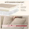 HOMCOM L-formos kampinė sofa su lanksčia šezlongo dalimi, 3 vietų sofa su 2 pagalvėmis, metaliniu rėmu, skirta svetainei, smėlio spalvos