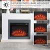 HOMCOM LED elektrinis židinys Stovintis židinys Krosnelė su liepsnos efektu 1800/2000W Vidaus šildymas Dekoratyvinis židinys MDF Baltas 113x26,6x87,5cm, suteikiantis jaukumo