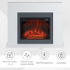 HOMCOM LED elektrinis židinys Stovintis židinys Krosnelė su liepsnos efektu 1800/2000W Vidaus šildymas Dekoratyvinis židinys MDF Baltas 113x26,6x87,5cm, suteikiantis jaukumo