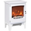 HOMCOM LED elektrinis židinys Stovintis židinys Krosnelė su liepsnos efektu 900/1800 W Metalas ABS plastikas Stiklas Balta 39 x 26 x 54,8 cm