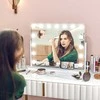 HOMCOM LED kosmetinis veidrodis, 3 šviesos režimai, pritemdomas, jutiklinis valdymas, USB, 62,5 x 49,5 cm, baltas