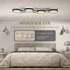 Pakabinamas šviestuvas HOMCOM LED lubinis šviestuvas 38W 1500LM 3000K-6500K, svetainės lubinė lempa su 4 lemputėmis ir nuotolinio valdymo pulteliu, juoda+auksinė