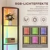 HOMCOM LED pastatomas šviestuvas, 5 lygių reguliuojamo ryškumo toršeras su lentynomis, RGB spalvų keitimas, nuotolinio valdymo pultas