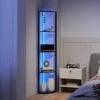 HOMCOM LED Pastatytė, 5 pakopų pritemdoma, su lentyna, RGB spalvų keitimas, nuotolinio valdymo pultas