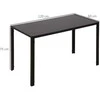 HOMCOM LED valgomasis stalas, virtuvės stalas 4 asmenims, grūdintas stiklas, metalas, juodas, 120x60x75 cm