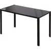 HOMCOM LED valgomasis stalas, virtuvės stalas 4 asmenims, grūdintas stiklas, metalas, juodas, 120x60x75 cm
