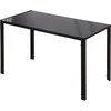 HOMCOM LED valgomasis stalas, virtuvės stalas 4 asmenims, grūdintas stiklas, metalas, juodas, 120x60x75 cm