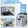 HOMCOM ledo kubelių gaminimo aparatas 20 kg/24h, 2,3 l talpos su 3,2 l vandens baku, savaiminio išsivalymo funkcija, nerūdijantis plienas, sidabrinė, 25,2 x 36 x 37,1 cm
