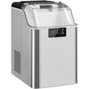 Kaitlentė HOMCOM Ledukų gaminimo aparatas, ledukų dozatorius, Ice-Maker, 20 kg/24h ledukų gamintojas su 2,1 L vandens talpa, sidabro