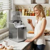 Kaitlentė HOMCOM Ledukų gaminimo aparatas, ledukų dozatorius, Ice-Maker, 20 kg/24h ledukų gamintojas su 2,1 L vandens talpa, sidabro
