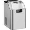 HOMCOM Ledukų gaminimo aparatas, ledukų dozatorius, Ice-Maker, 20 kg/24h ledukų gamintojas su 2,1 L vandens talpa, sidabro