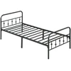 HOMCOM Lovos rėmas čiužiniui 200 x 90 cm, sulankstomas lovos rėmas, 82,5 cm aukščio metalinė lova, metalinis lovos rėmas, pagamintas iš metalo, skirtas miegamajam, svečių kambariui, juodas
