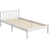 HOMCOM lovos rėmas, medinė lova su grotelėmis, 208 x 96 cm lovos rėmas su galvūgaliu, vienvietės lovos rėmas miegamajam, balta