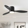 HOMCOM lubinis ventiliatorius su apšvietimu ir nuotolinio valdymo pulteliu, 115 cm, LED lempa su ventiliatoriumi, reversinis DC variklis, 3 sparnai, 3 šviesos spalvos, 6 greičiai, laikmatis, lubinis ventiliatorius miegamajam
